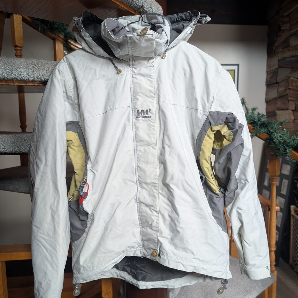 Helly Hansen UNISEX Light Gray and Olive Ski Jacket